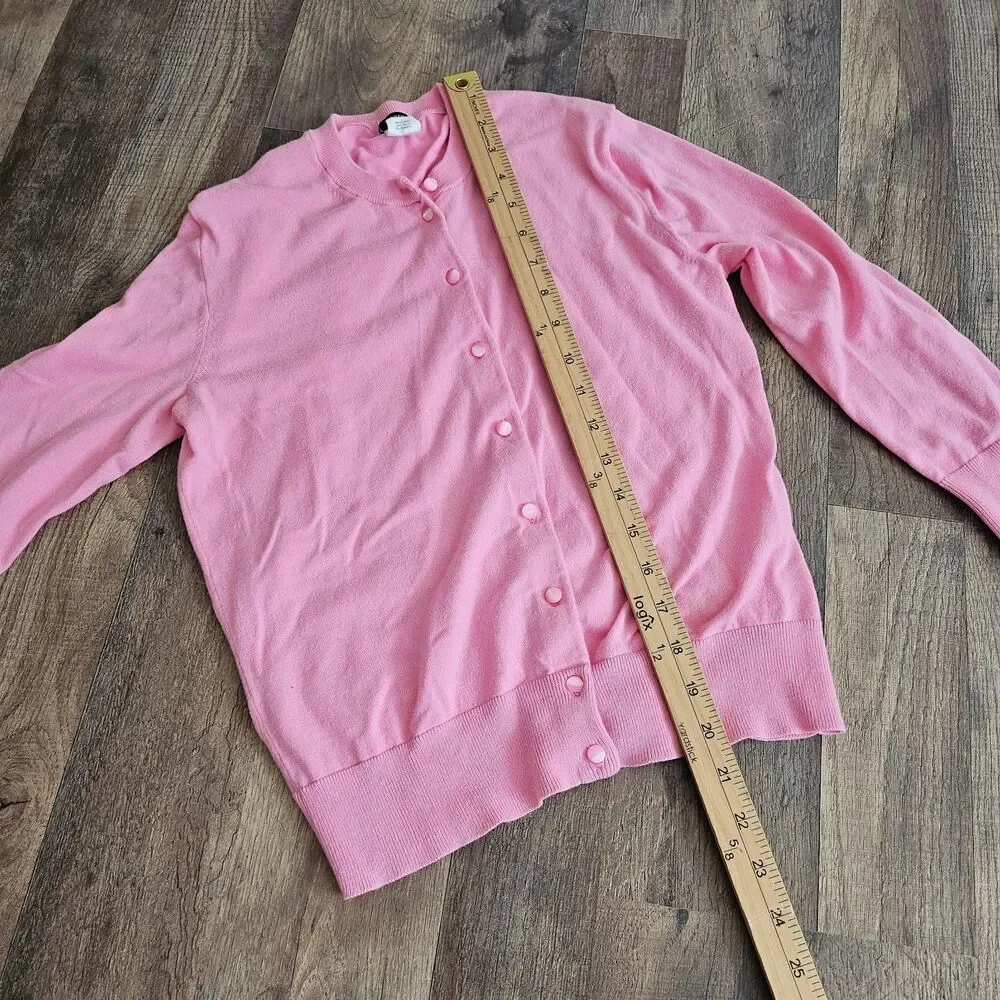J.Crew Pink Button Front Cardigan Sweater Y2K Coquette Knit Womens Small